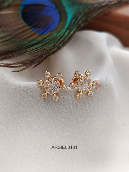 AD Stone Screw Type Earrings