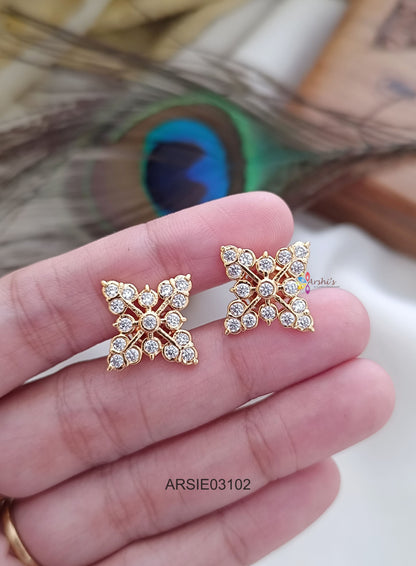 AD Stone Screw Type Earrings