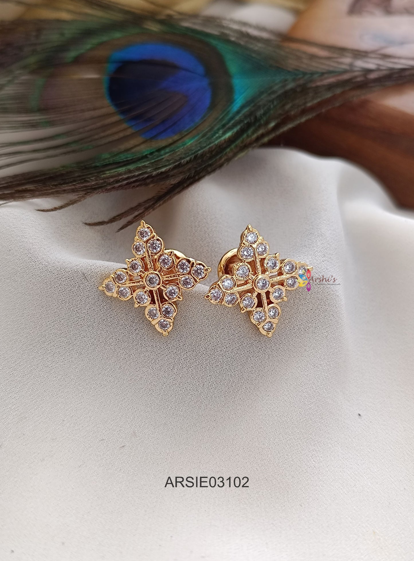 AD Stone Screw Type Earrings