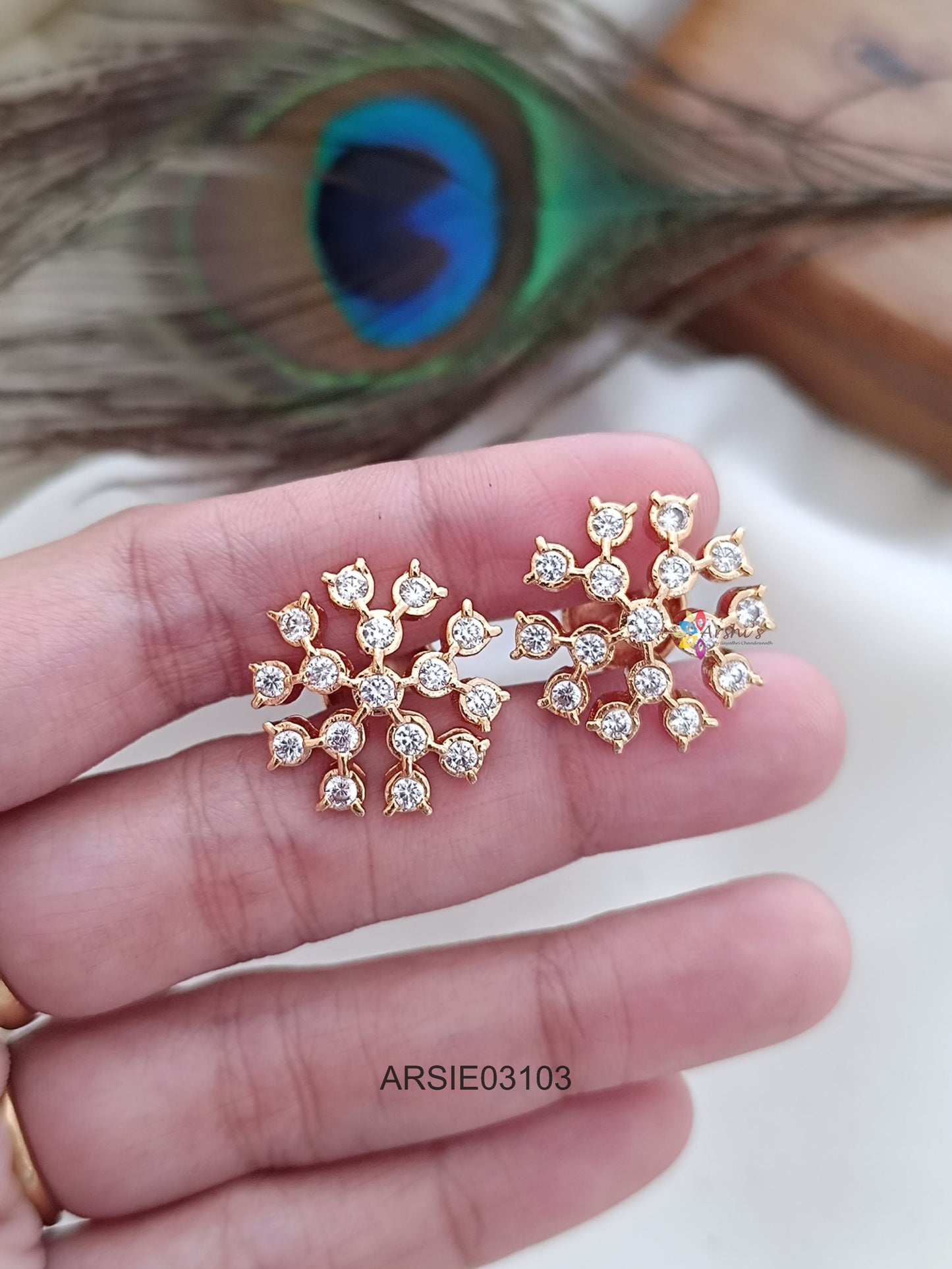 AD Stone Screw Type Earrings