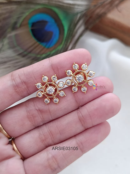 AD Stone Screw Type Earrings