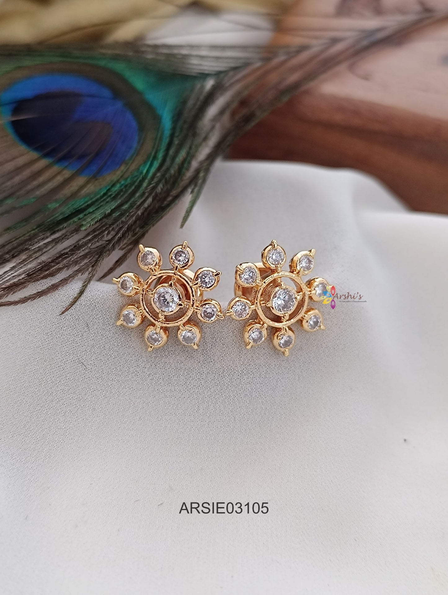 AD Stone Screw Type Earrings