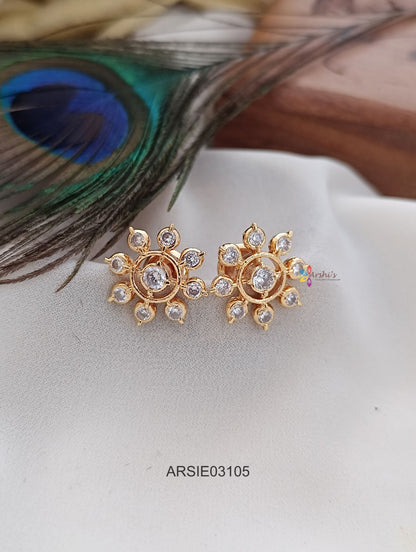 AD Stone Screw Type Earrings