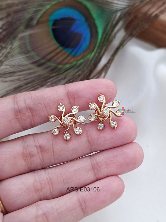 AD Stone Screw Type Earrings