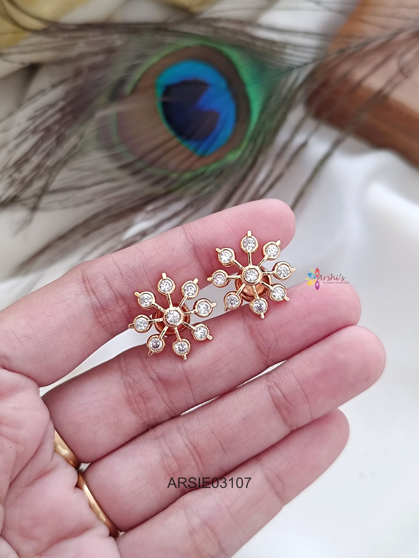 AD Stone Screw Type Earrings