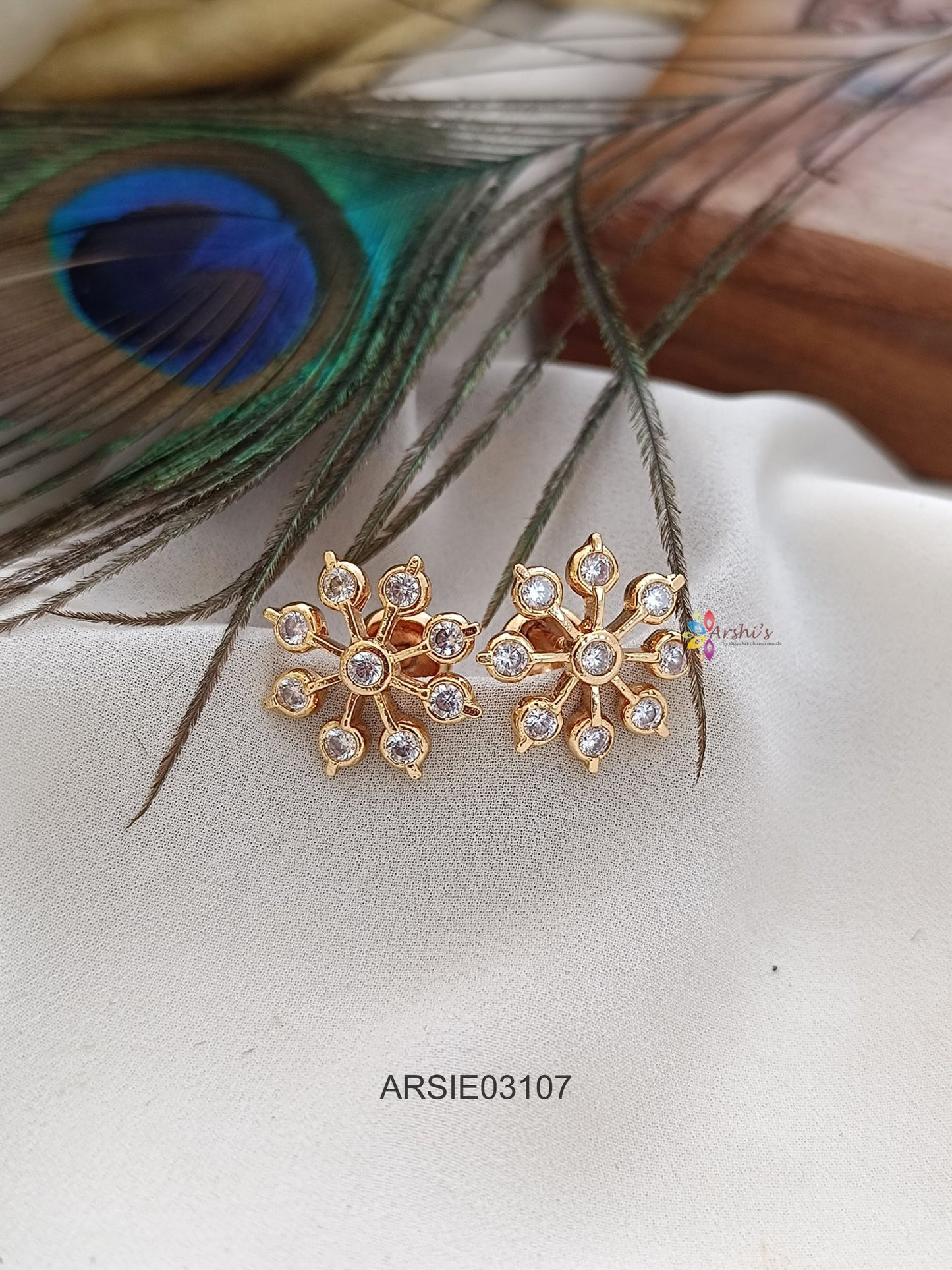 AD Stone Screw Type Earrings