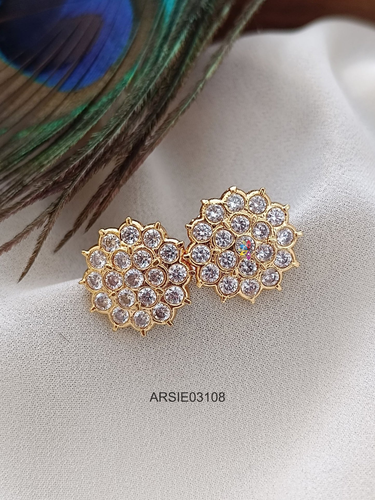 AD Stone Screw Type Earrings