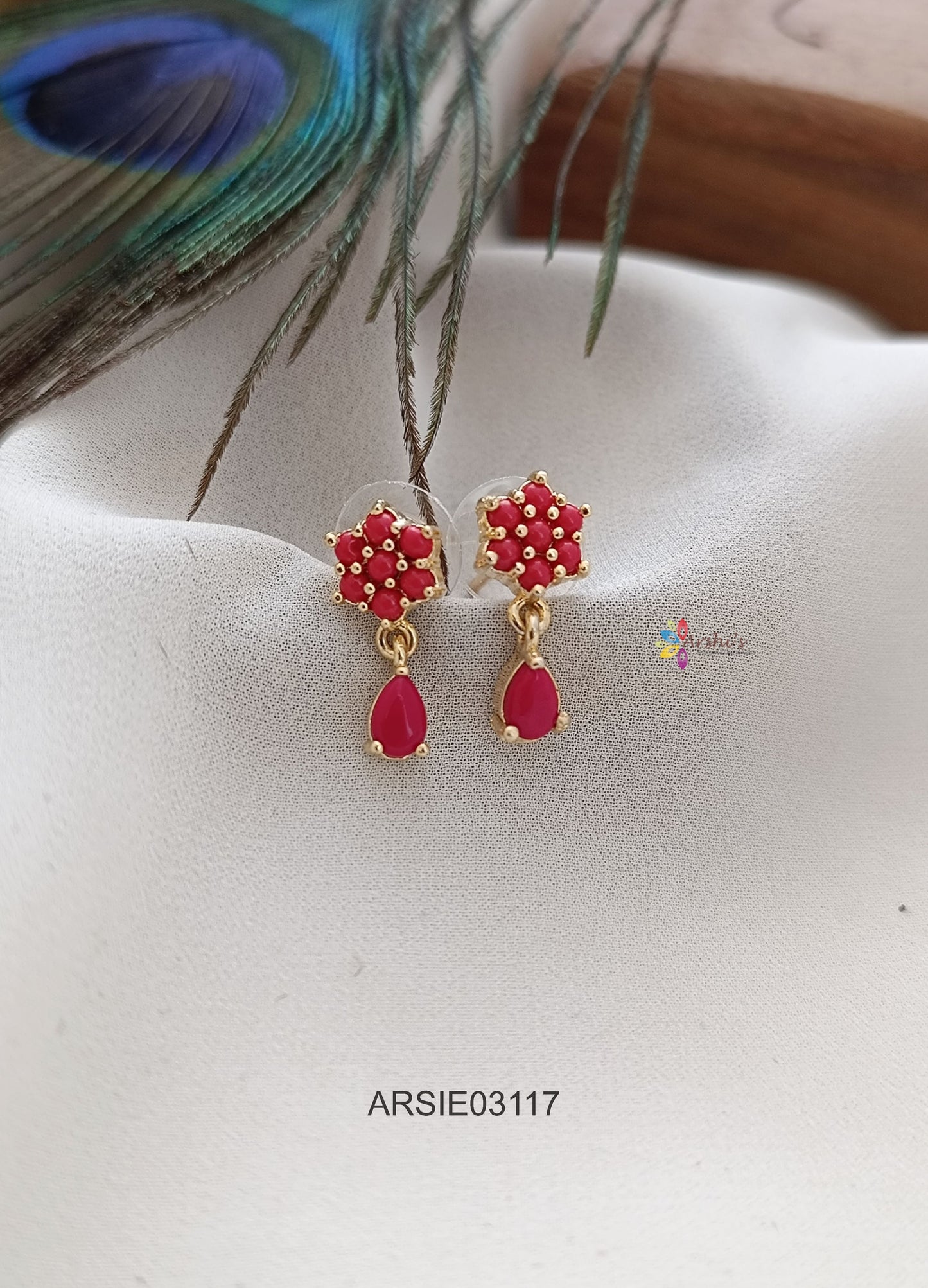 Coral Tear Drop Earrings