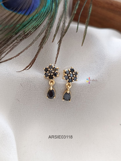 Black Tear Drop Earrings