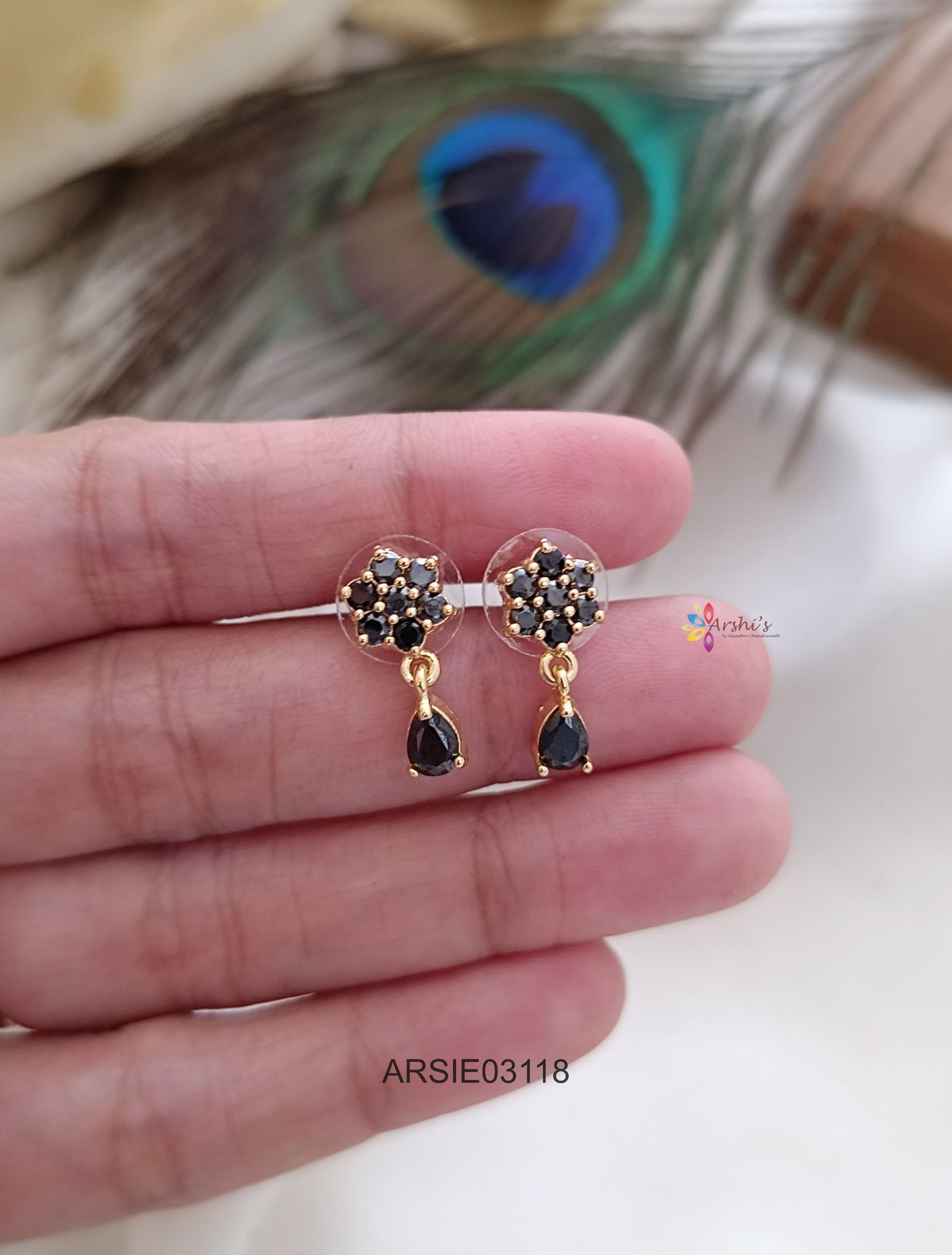 Black Tear Drop Earrings