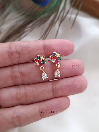 Multi Stone Tear Drop Earrings
