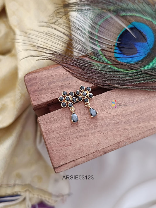 Black Tear Drop Earrings