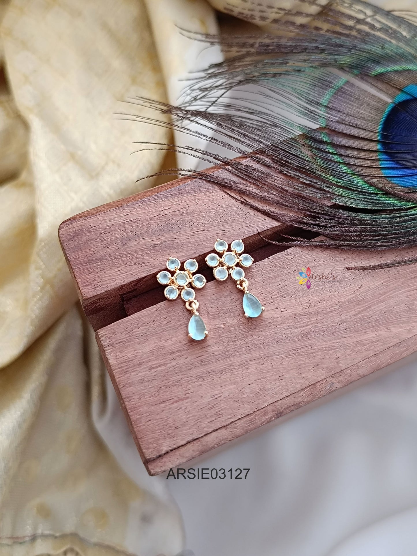 Pale Green Tear Drop Earrings