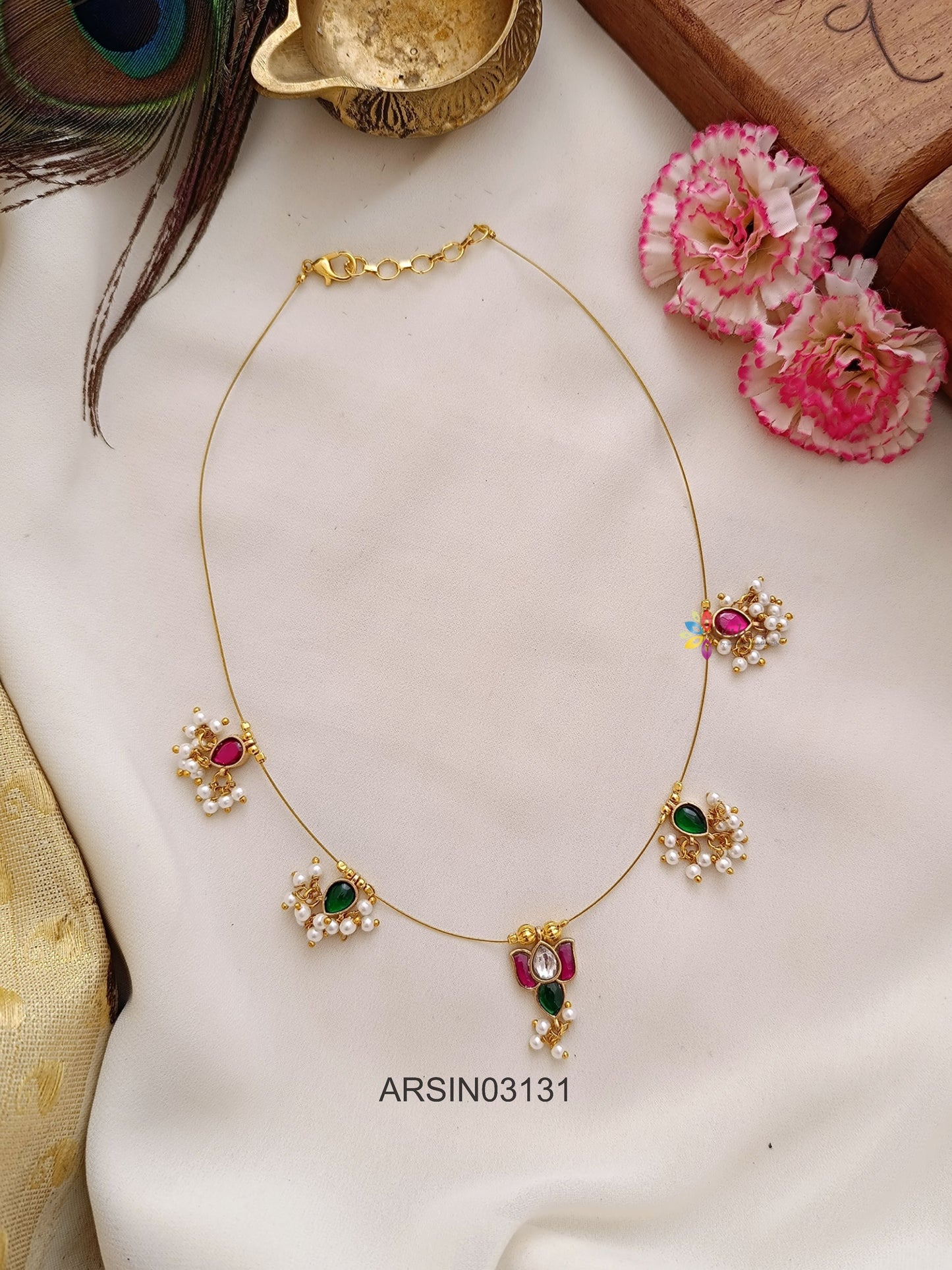 Lotus Pearls Invisible Necklace