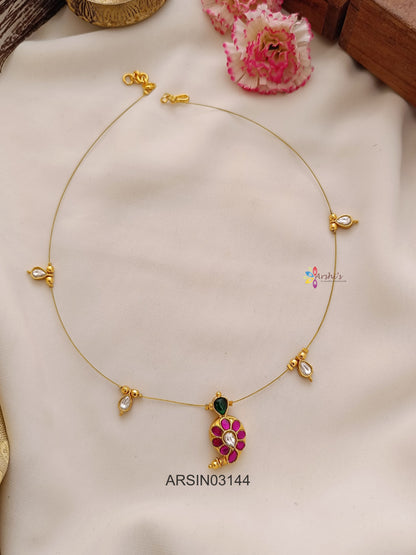 Mango Pink Stone Invisible Necklace