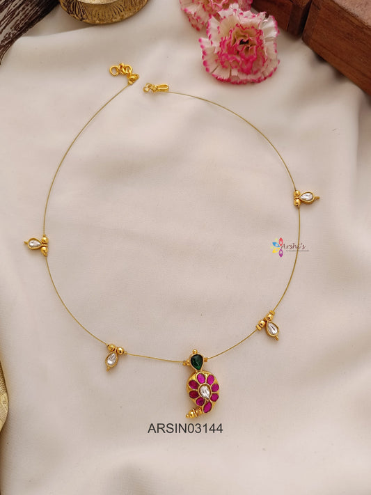 Mango Pink Stone Invisible Necklace