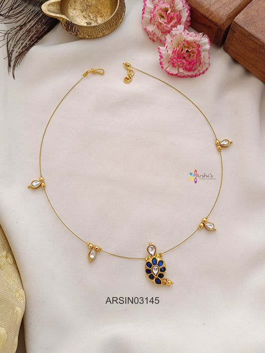 Mango Blue Stone Invisible Necklace