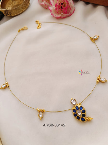 Mango Blue Stone Invisible Necklace