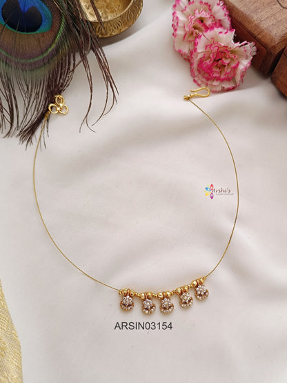 Five AD White Stone Invisible Necklace