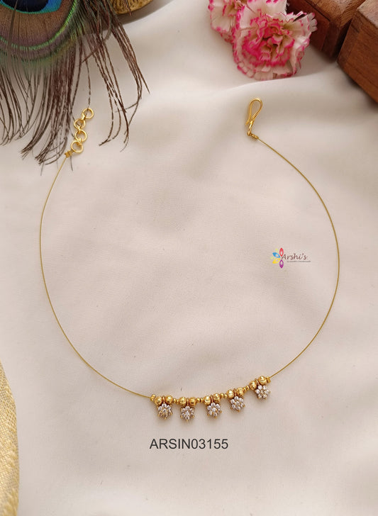 Five AD White Stone Invisible Necklace