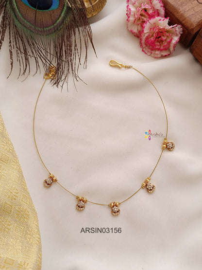 Five AD White Stone Invisible Necklace