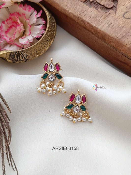 Lotus Jadau Kundan Bugadi Earrings
