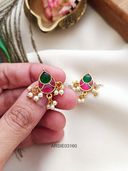 Jadau Kundan with Pearl Drop Bugadi Earrings
