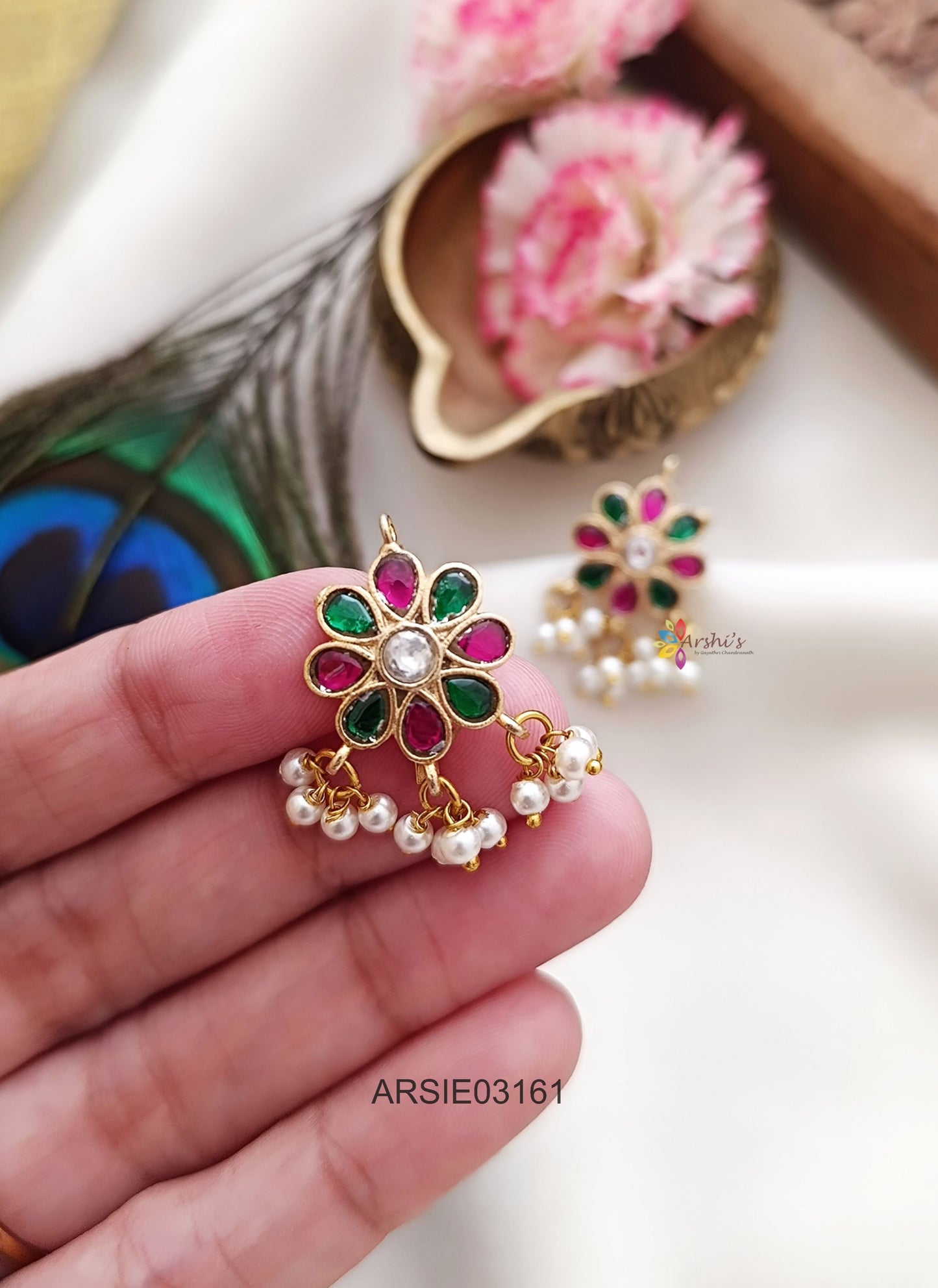 Flower Jadau Kundan Bugadi Earrings