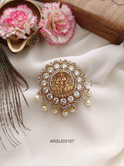 Lakshmi White Stone Hair Brooch