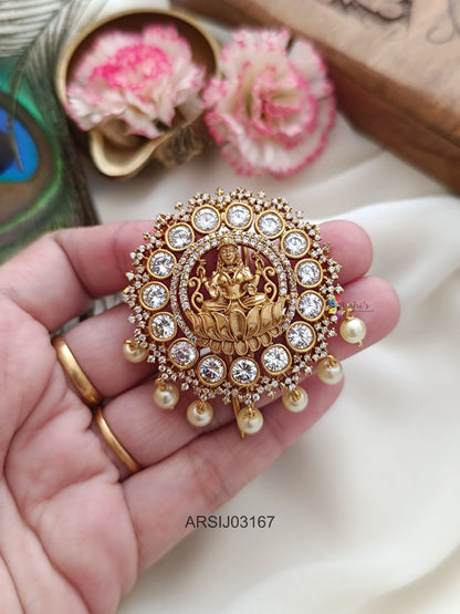 Lakshmi White Stone Hair Brooch
