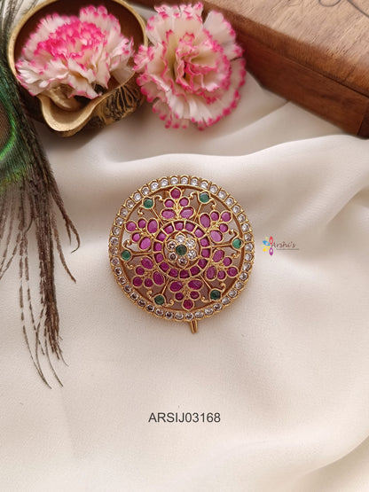 Multi Color Stone Hair Brooch
