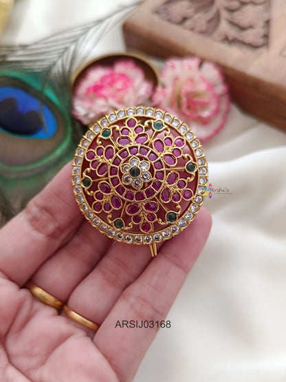 Multi Color Stone Hair Brooch