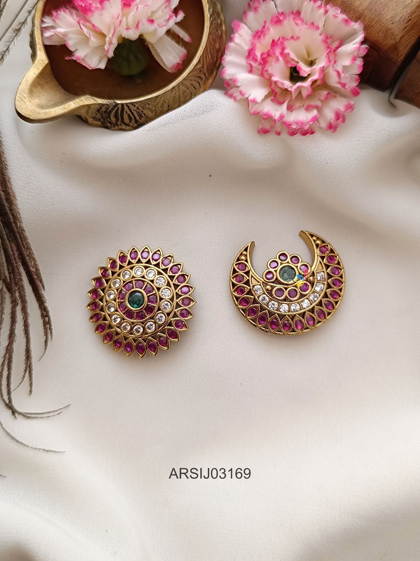 Surya Chandra Stone Hair Brooch