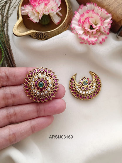 Surya Chandra Stone Hair Brooch