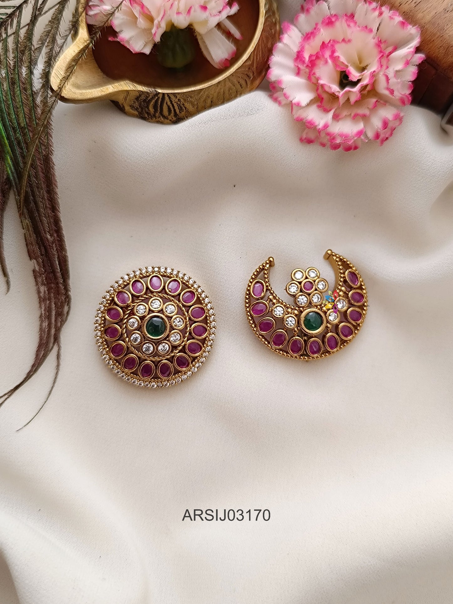 Kemp Stone Surya Chandra Hair Brooch