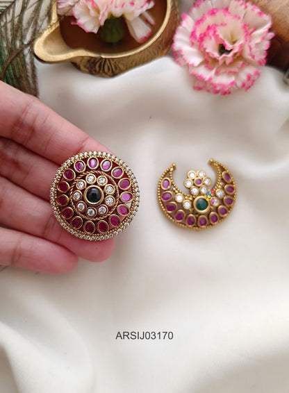 Kemp Stone Surya Chandra Hair Brooch