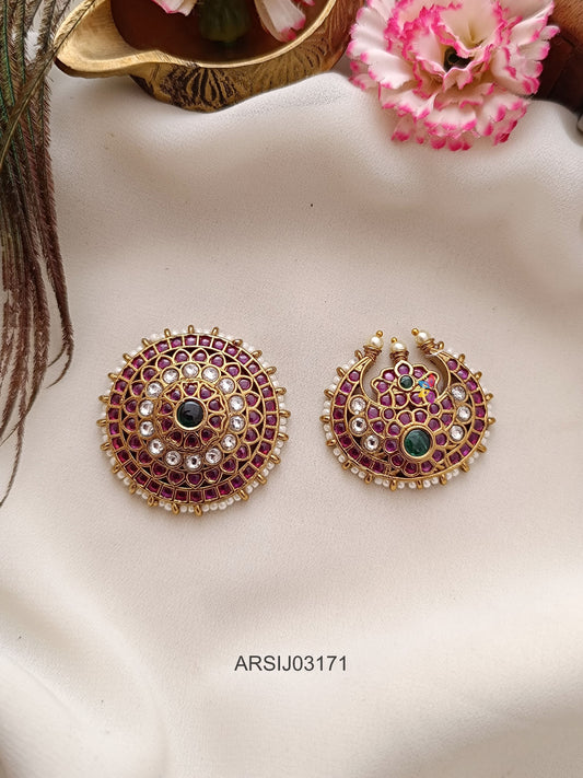 Kemp Stone with Pearl Surya Chandra Hair Brooch