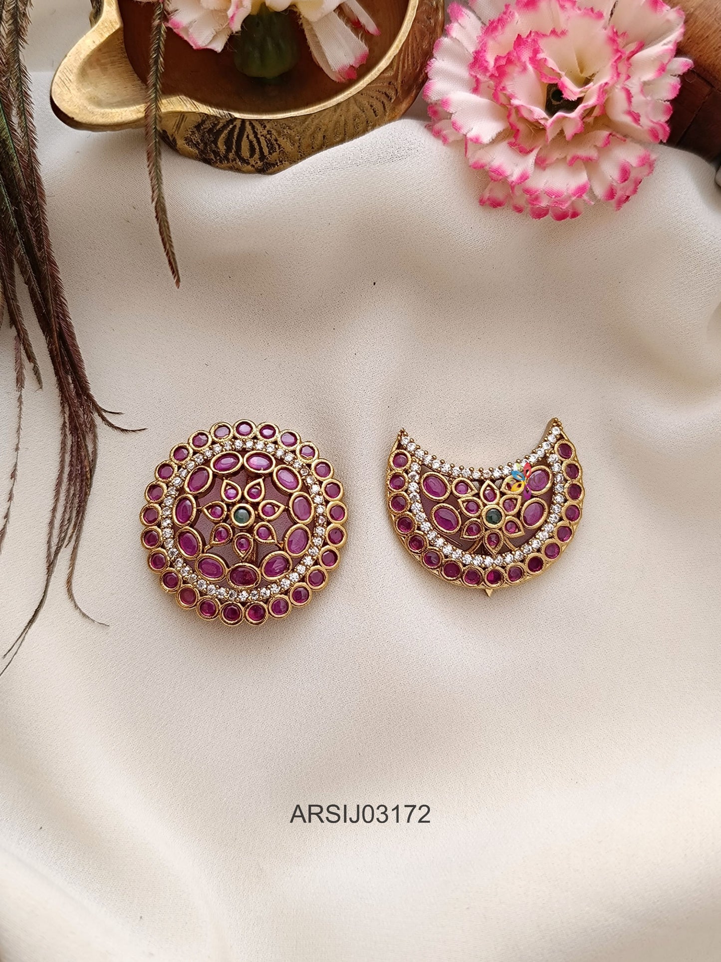 Surya Chandra Stone Hair Brooch