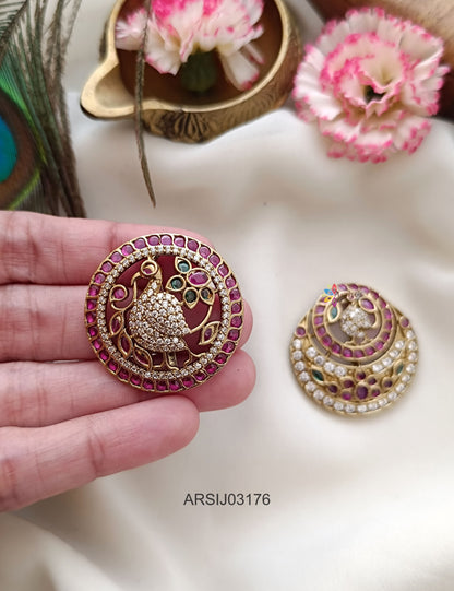 Peacock Surya Chandra Hair Brooch