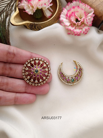 Surya Chandra Stone  Hair Brooch