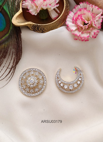 Surya Chandra White Stone Hair Brooch