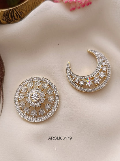 Surya Chandra White Stone Hair Brooch