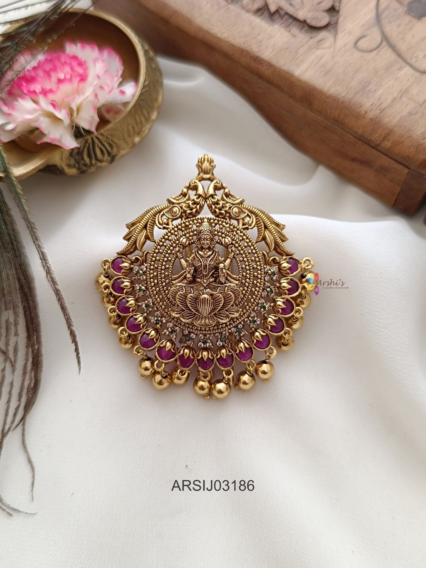 Antique Lakshmi Kemp Stone Hair Brooch