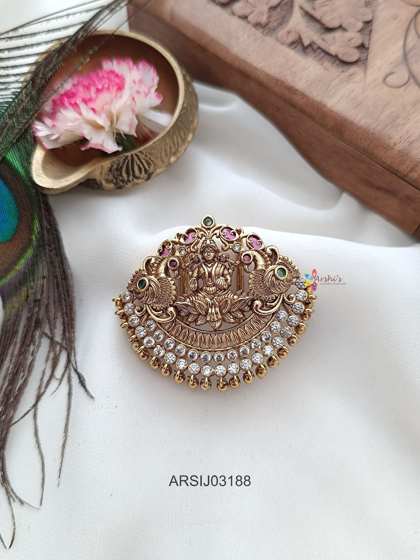 Lakshmi Peacock Hair Brooch