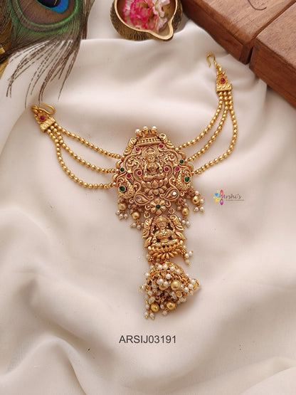 Matte Finish Hair Brooch with Earchains