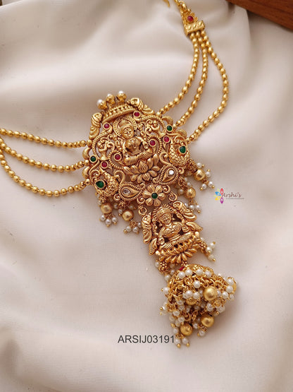 Matte Finish Hair Brooch with Earchains