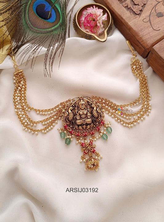 Antique Lakshmi Hair Brooch with Earchains