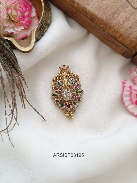 Peacock Floral Saree Pin