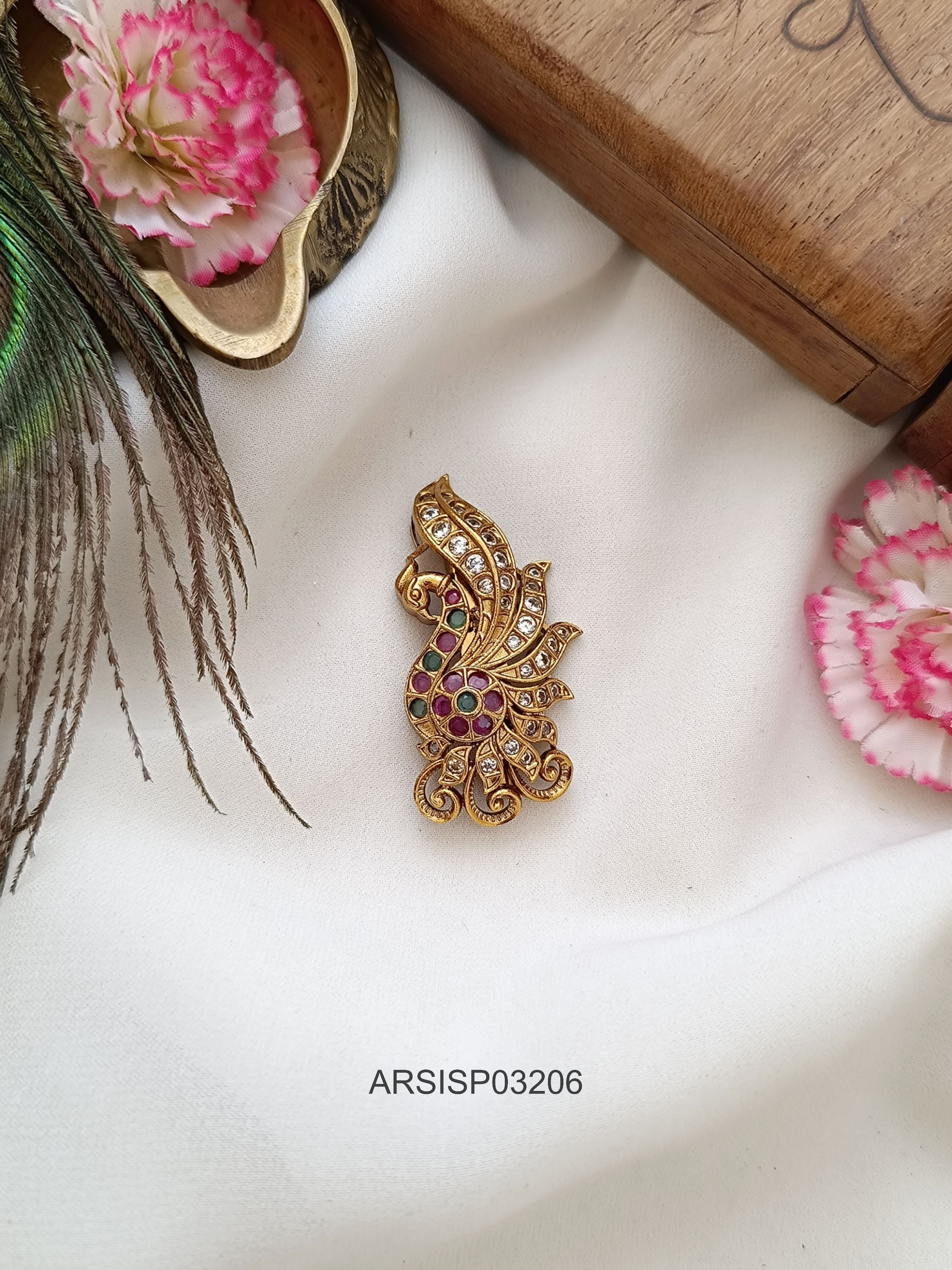 Dancing Peacock Saree Pin – Arshis