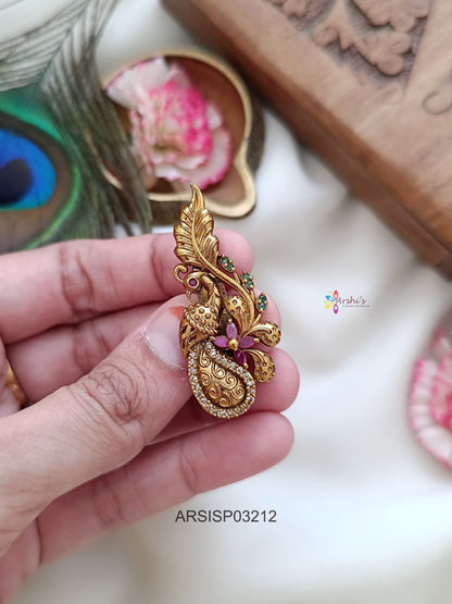 Antique Peacock Saree Pin